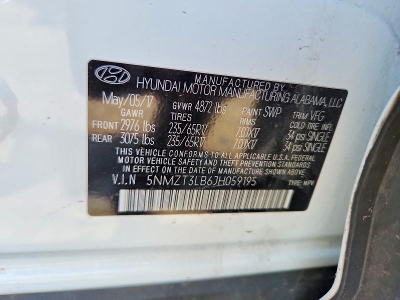 Продажа на аукционе авто 2018 Hyundai Santa Fe Sport, vin: 5NMZT3LB6JH059195, номер лота: 58995986