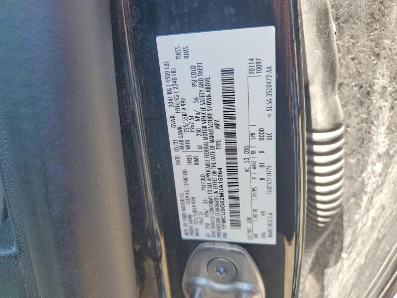57583286 :رقم المزاد ، 1FMCU9G62MUA16064 vin ، 2021 Ford Escape مزاد بيع