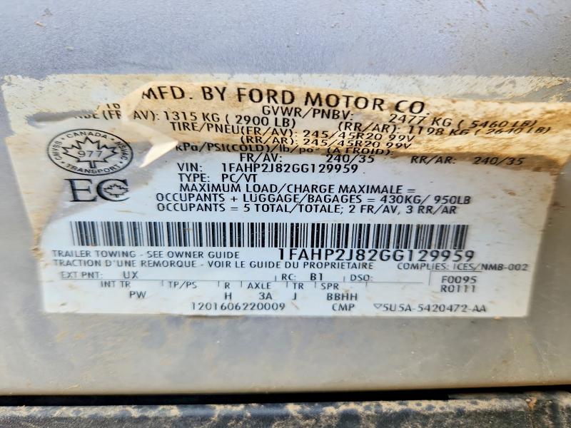 Продажа на аукционе авто 2016 Ford Taurus, vin: 1FAHP2J82GG129959, номер лота: 56645346