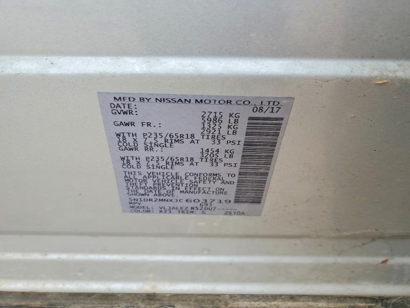 Aukcja sprzedaży 2018 Nissan Pathfinder, vin: 5N1DR2MNXJC603719, numer aukcji: 57424546