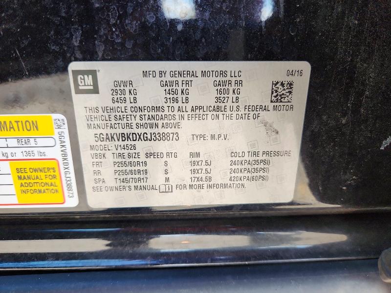 Продажа на аукционе авто 2016 Buick Enclave, vin: 5GAKVBKDXGJ338873, номер лота: 56236976