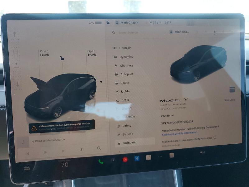 57067076 :رقم المزاد ، 7SAYGDEE2TF392224 vin ، 2026 Tesla Model Y مزاد بيع