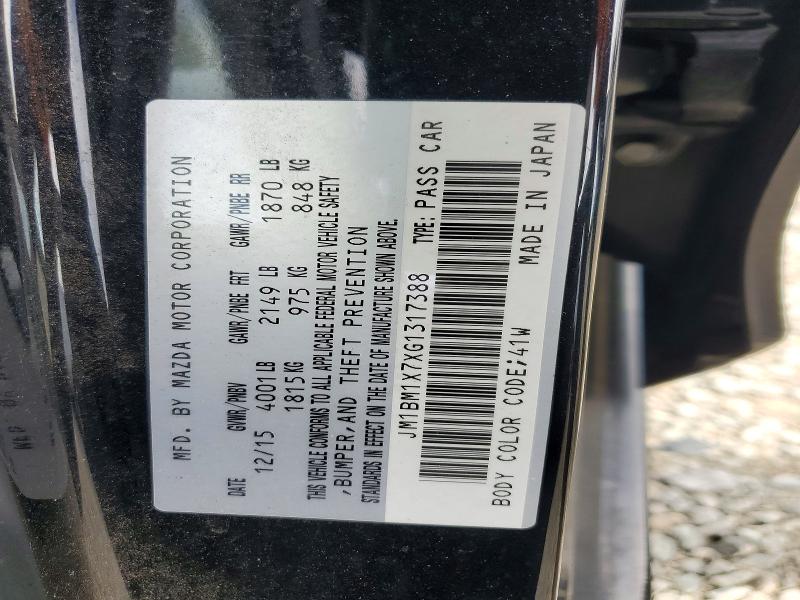 56982486 :رقم المزاد ، JM1BM1X7XG1317388 vin ، 2016 Mazda 3 مزاد بيع