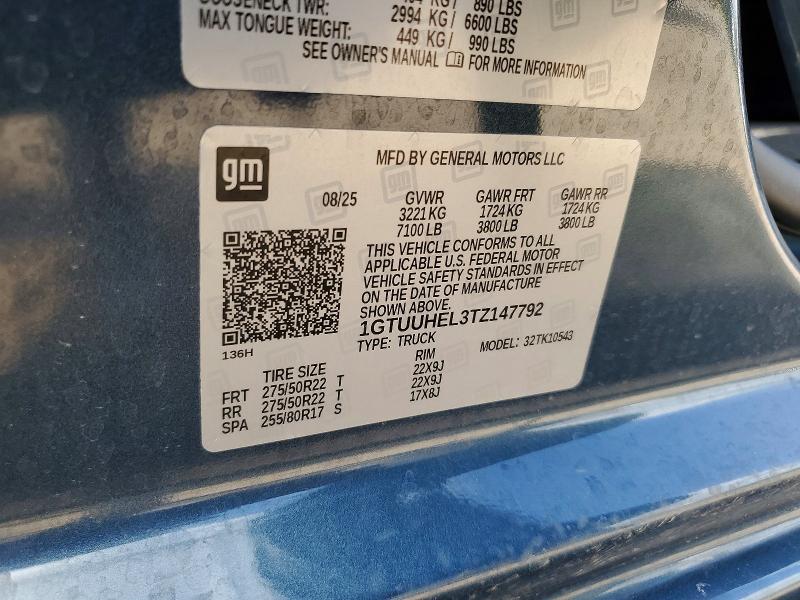 57021326 :رقم المزاد ، 1GTUUHEL3TZ147792 vin ، 2026 Gmc Sierra مزاد بيع