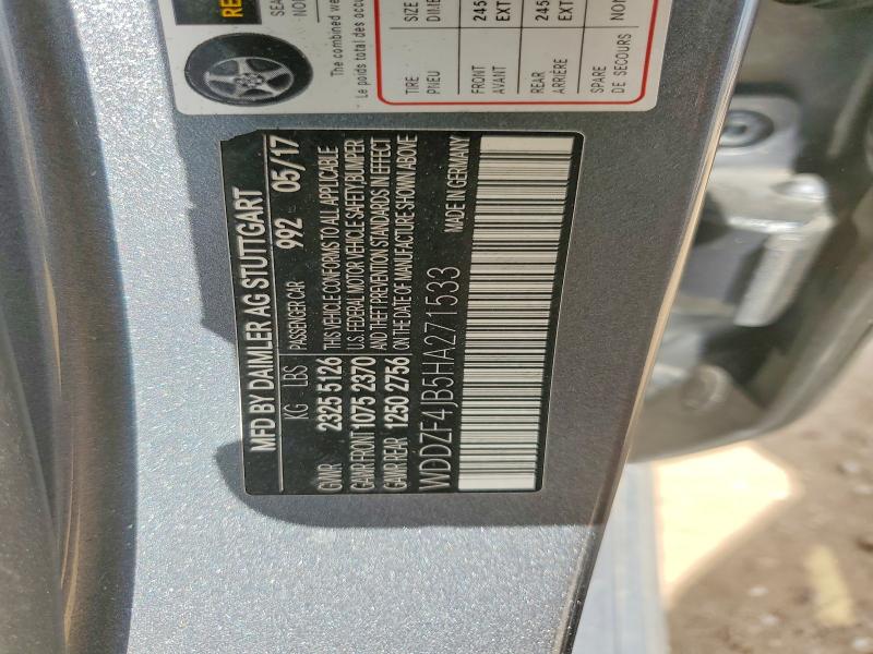58511676 :رقم المزاد ، WDDZF4JB5HA271533 vin ، 2017 Mercedes-benz E مزاد بيع