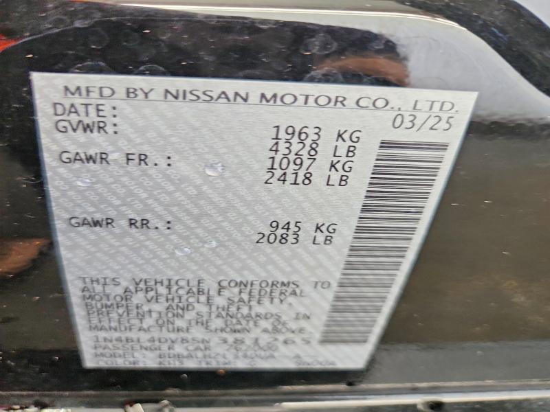 Продаж на аукціоні авто 2025 Nissan Altima, vin: 1N4BL4DV8SN381265, номер лоту: 56951476