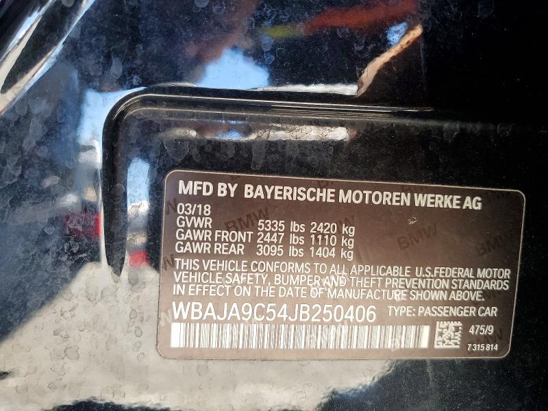 Продажа на аукционе авто 2018 Bmw 530e, vin: WBAJA9C54JB250406, номер лота: 57633896