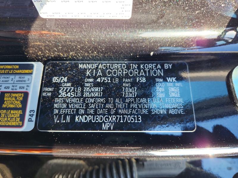 55780056 :رقم المزاد ، KNDPU3DGXR7170513 vin ، 2024 Kia Sportage مزاد بيع