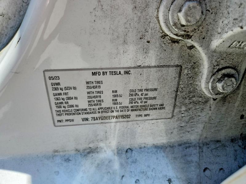 Продажа на аукционе авто 2023 Tesla Model Y, vin: 7SAYGDEE7PA115202, номер лота: 57867166