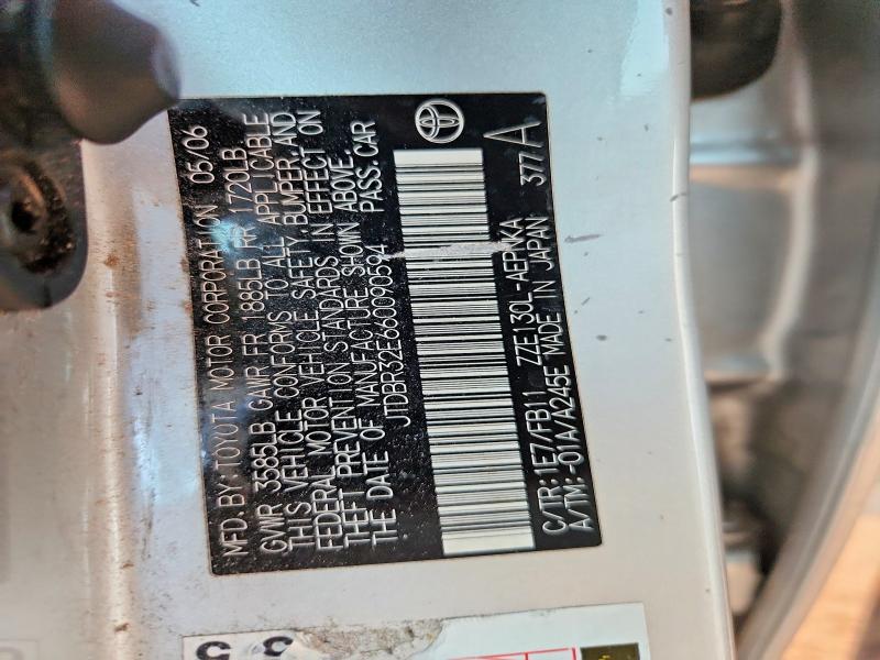 55553336 :رقم المزاد ، JTDBR32E660090594 vin ، 2006 Toyota Corolla مزاد بيع