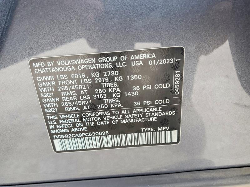Aukcja sprzedaży 2023 Volkswagen Atlas, vin: 1V2FR2CA9PC530698, numer aukcji: 57620476