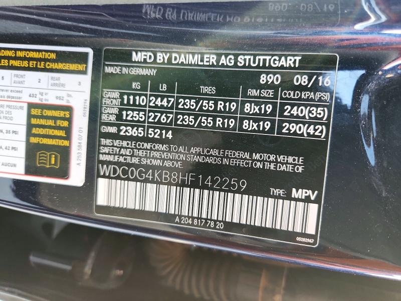 Auction sale of the 2017 Mercedes-benz Glc, vin: WDC0G4KB8HF142259, lot number: 55830506