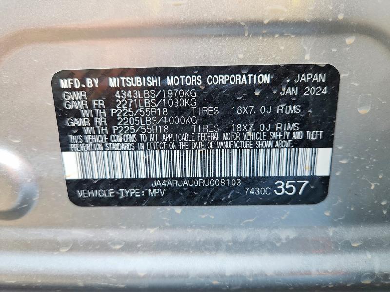 Aukcja sprzedaży 2024 Mitsubishi Outlander Sport, vin: JA4ARUAU0RU008103, numer aukcji: 56177946