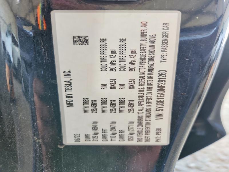 Продаж на аукціоні авто 2022 Tesla Model 3, vin: 5YJ3E1EA0NF291260, номер лоту: 58052226
