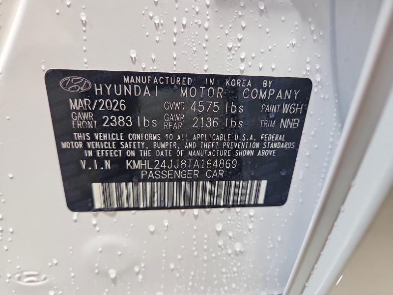 2026 Hyundai Sonata Hybrid მანქანა იყიდება აუქციონზე, vin: KMHL24JJ8TA164869, აუქციონის ნომერი: 55723936