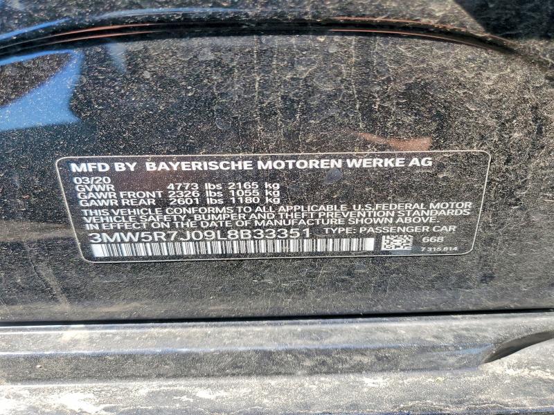 Продажа на аукционе авто 2020 Bmw 330xi, vin: 3MW5R7J09L8B33351, номер лота: 57075986
