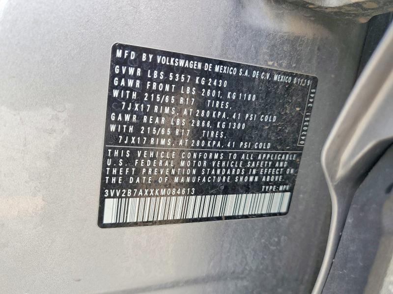 Aukcja sprzedaży 2019 Volkswagen Tiguan, vin: 3VV2B7AXXKM084613, numer aukcji: 57557356