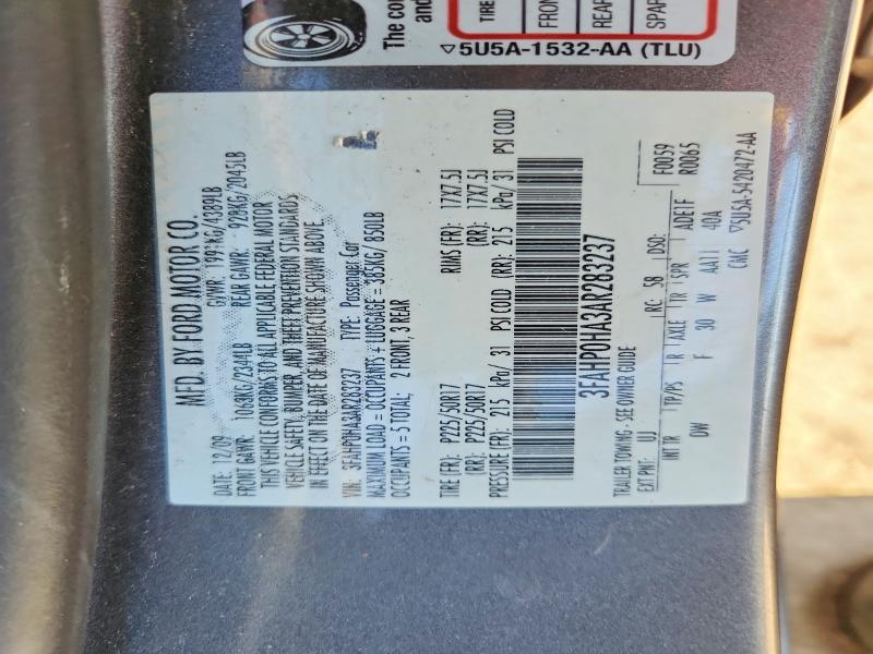 Aukcja sprzedaży 2010 Ford Fusion, vin: 3FAHP0HA3AR283237, numer aukcji: 58643766