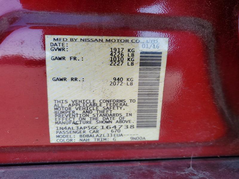 Aukcja sprzedaży 2016 Nissan Altima, vin: 1N4AL3AP5GC164738, numer aukcji: 55868196