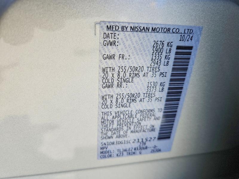 Продажа на аукционе авто 2025 Nissan Pathfinder, vin: 5N1DR3DG1SC211527, номер лота: 57371286