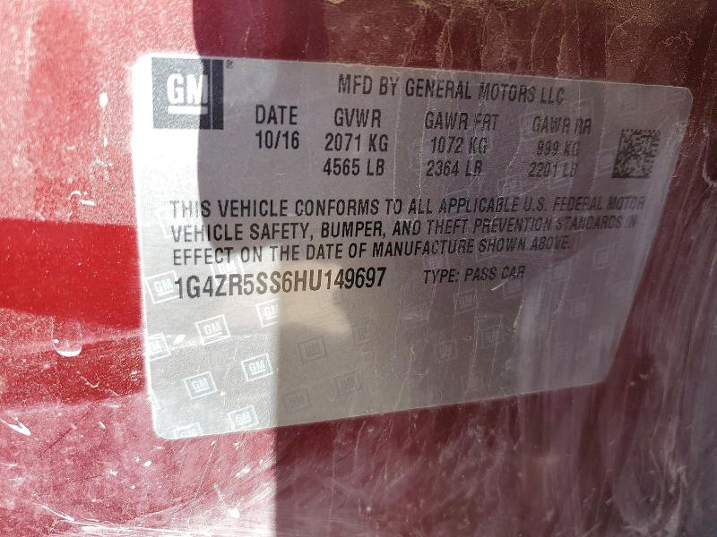 Aukcja sprzedaży 2017 Buick Lacrosse, vin: 1G4ZR5SS6HU149697, numer aukcji: 56615546