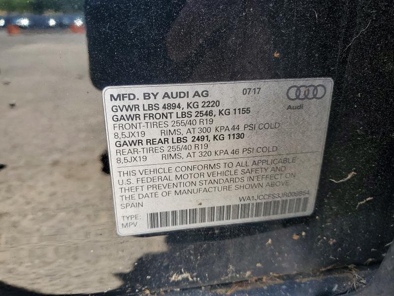 2018 Audi Q3 მანქანა იყიდება აუქციონზე, vin: WA1JCCFS3JR009854, აუქციონის ნომერი: 55817936