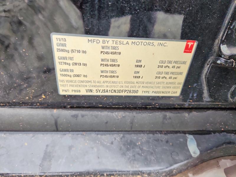 Aukcja sprzedaży 2013 Tesla Model S, vin: 5YJSA1CN3DFP26350, numer aukcji: 57722756