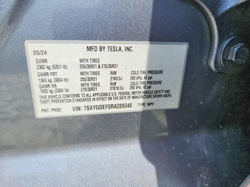 2024 Tesla Model Y მანქანა იყიდება აუქციონზე, vin: 7SAYGDEF0RA289348, აუქციონის ნომერი: 56762526