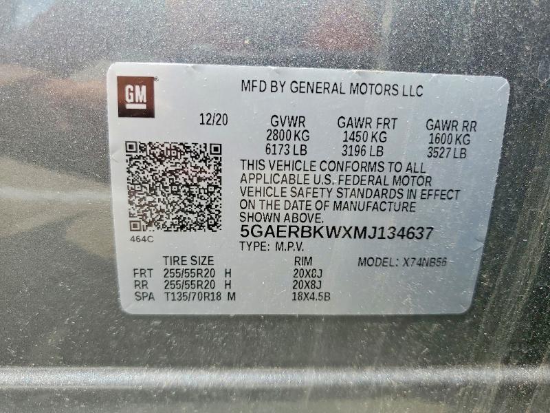 Продажа на аукционе авто 2021 Buick Enclave, vin: 5GAERBKWXMJ134637, номер лота: 58992836