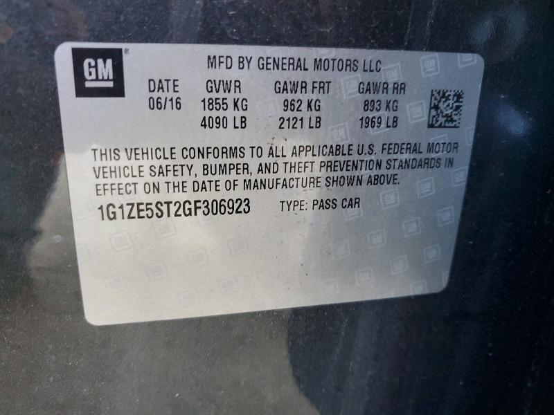 Продаж на аукціоні авто 2016 Chevrolet Malibu, vin: 1G1ZE5ST2GF306923, номер лоту: 57386176