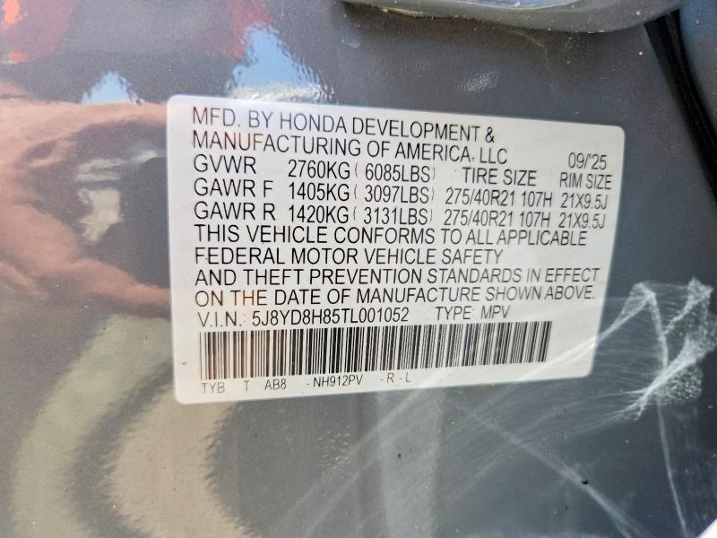 Aukcja sprzedaży 2026 Acura Mdx, vin: 5J8YD8H85TL001052, numer aukcji: 58559106