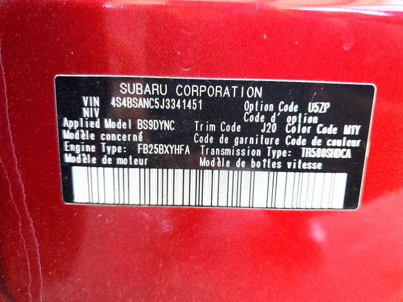Aukcja sprzedaży 2018 Subaru Outback, vin: 4S4BSANC5J3341451, numer aukcji: 55469636