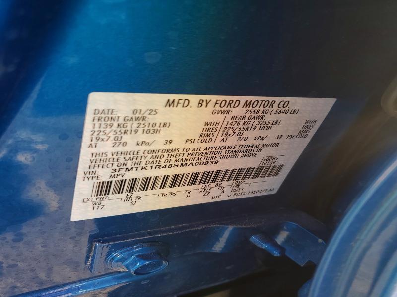 2025 Ford Mustang Mach-e მანქანა იყიდება აუქციონზე, vin: 3FMTK1R48SMA00939, აუქციონის ნომერი: 58639386