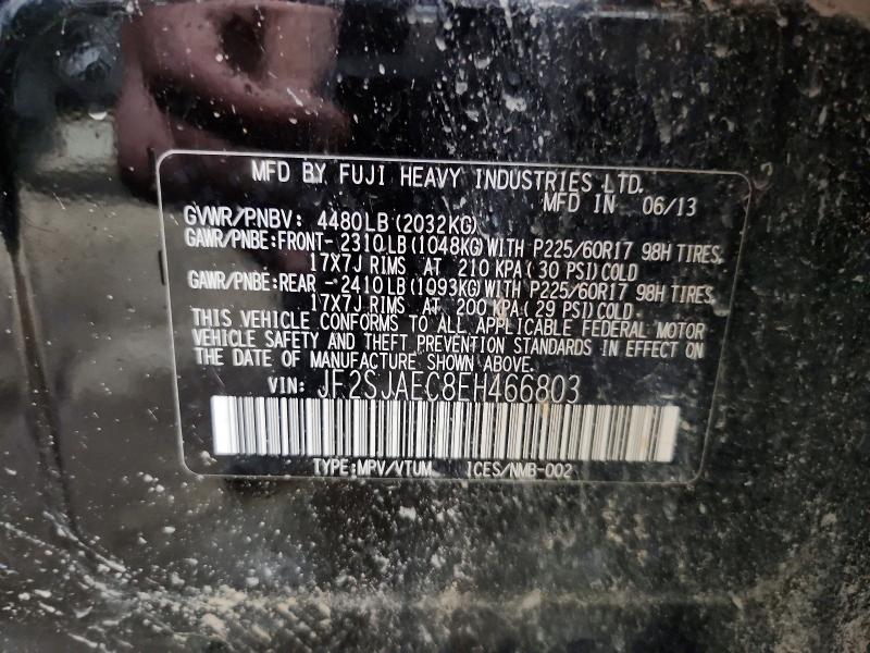 Продажа на аукционе авто 2014 Subaru Forester, vin: JF2SJAEC8EH466803, номер лота: 56673506