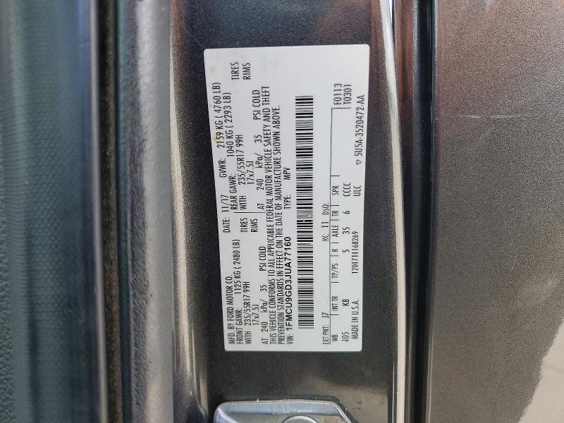 Aukcja sprzedaży 2018 Ford Escape, vin: 1FMCU9GD3JUA77160, numer aukcji: 56593866