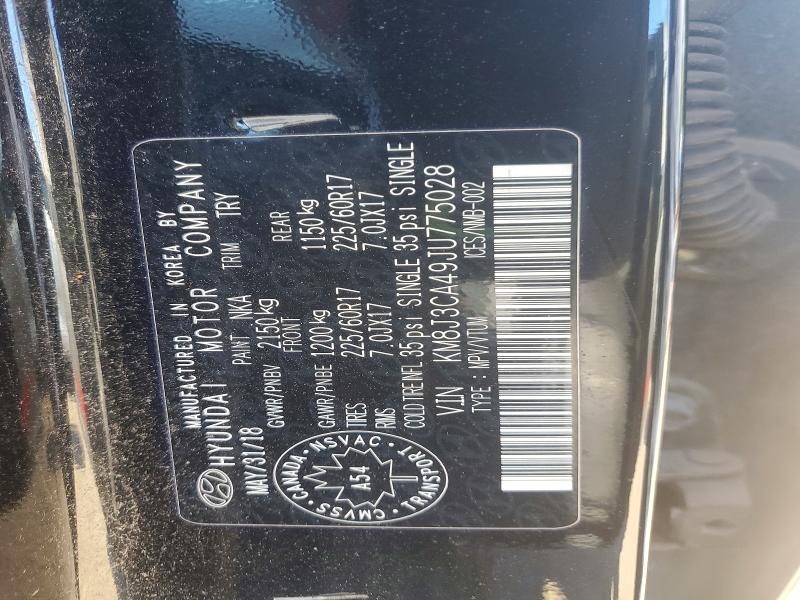 56426616 :رقم المزاد ، KM8J3CA49JU775028 vin ، 2018 Hyundai Tucson مزاد بيع