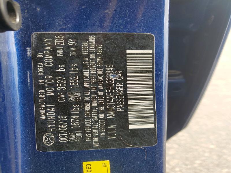 2017 Hyundai Accent მანქანა იყიდება აუქციონზე, vin: KMHCT4AE5HU223849, აუქციონის ნომერი: 57173296