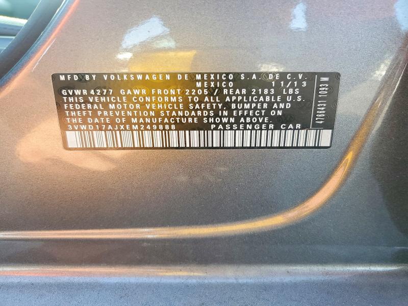 58716006 :رقم المزاد ، 3VWD17AJXEM249888 vin ، 2014 Volkswagen Jetta مزاد بيع