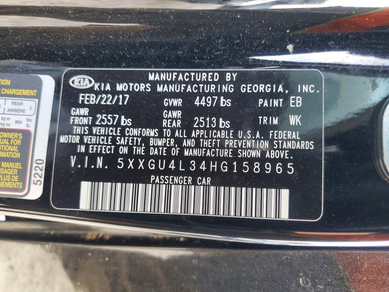 Aukcja sprzedaży 2017 Kia Optima, vin: 5XXGU4L34HG158965, numer aukcji: 55057176