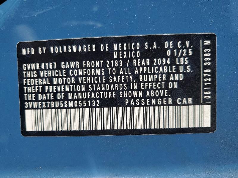 Продаж на аукціоні авто 2025 Volkswagen Jetta, vin: 3VWEX7BU5SM055132, номер лоту: 55956776