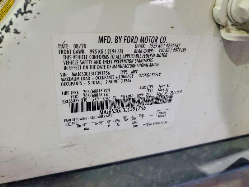 55732126 :رقم المزاد ، MAJ6S3GL3LC391756 vin ، 2020 Ford Ecosport مزاد بيع