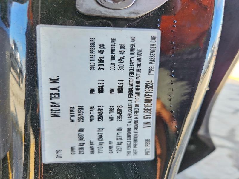 Продажа на аукционе авто 2019 Tesla Model 3, vin: 5YJ3E1EA8KF193234, номер лота: 57700186