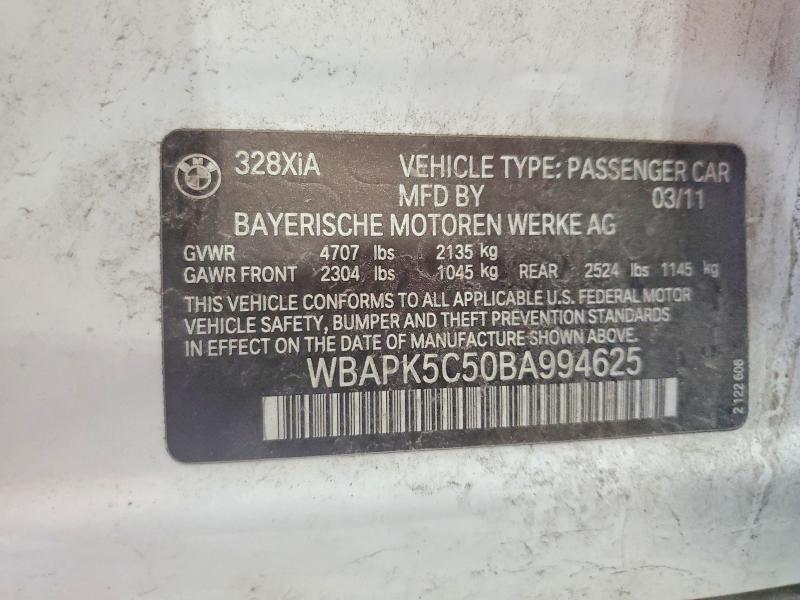 Aukcja sprzedaży 2011 Bmw 328, vin: WBAPK5C50BA994625, numer aukcji: 56332966