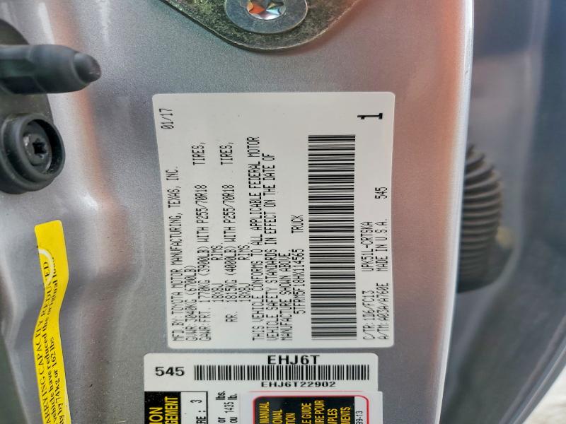 55957716 :رقم المزاد ، 5TFRM5F18HX114565 vin ، 2017 Toyota Tundra مزاد بيع