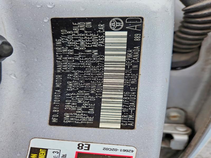 56493876 :رقم المزاد ، 2T1BU4EEXBC537783 vin ، 2011 Toyota Corolla مزاد بيع