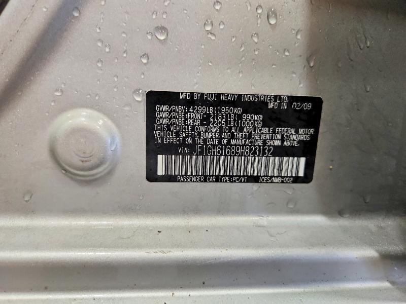 Продажа на аукционе авто 2009 Subaru Impreza, vin: JF1GH61689H823132, номер лота: 55209236
