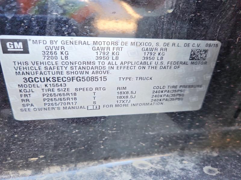 2015 Chevrolet Silverado მანქანა იყიდება აუქციონზე, vin: 3GCUKSEC9FG508515, აუქციონის ნომერი: 58399416