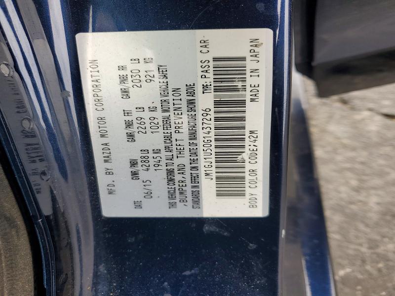 Auction sale of the 2016 Mazda 6, vin: JM1GJ1U50G1437296, lot number: 57189226