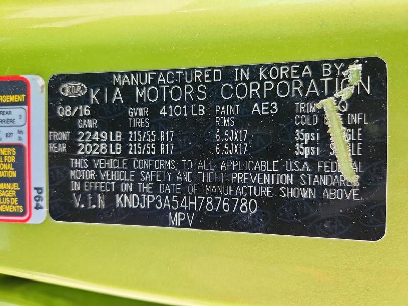 Aukcja sprzedaży 2017 Kia Soul, vin: KNDJP3A54H7876780, numer aukcji: 55546746