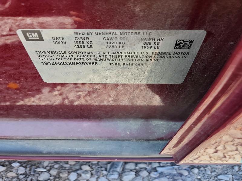 2016 Chevrolet Malibu მანქანა იყიდება აუქციონზე, vin: 1G1ZF5SX8GF253886, აუქციონის ნომერი: 56777696